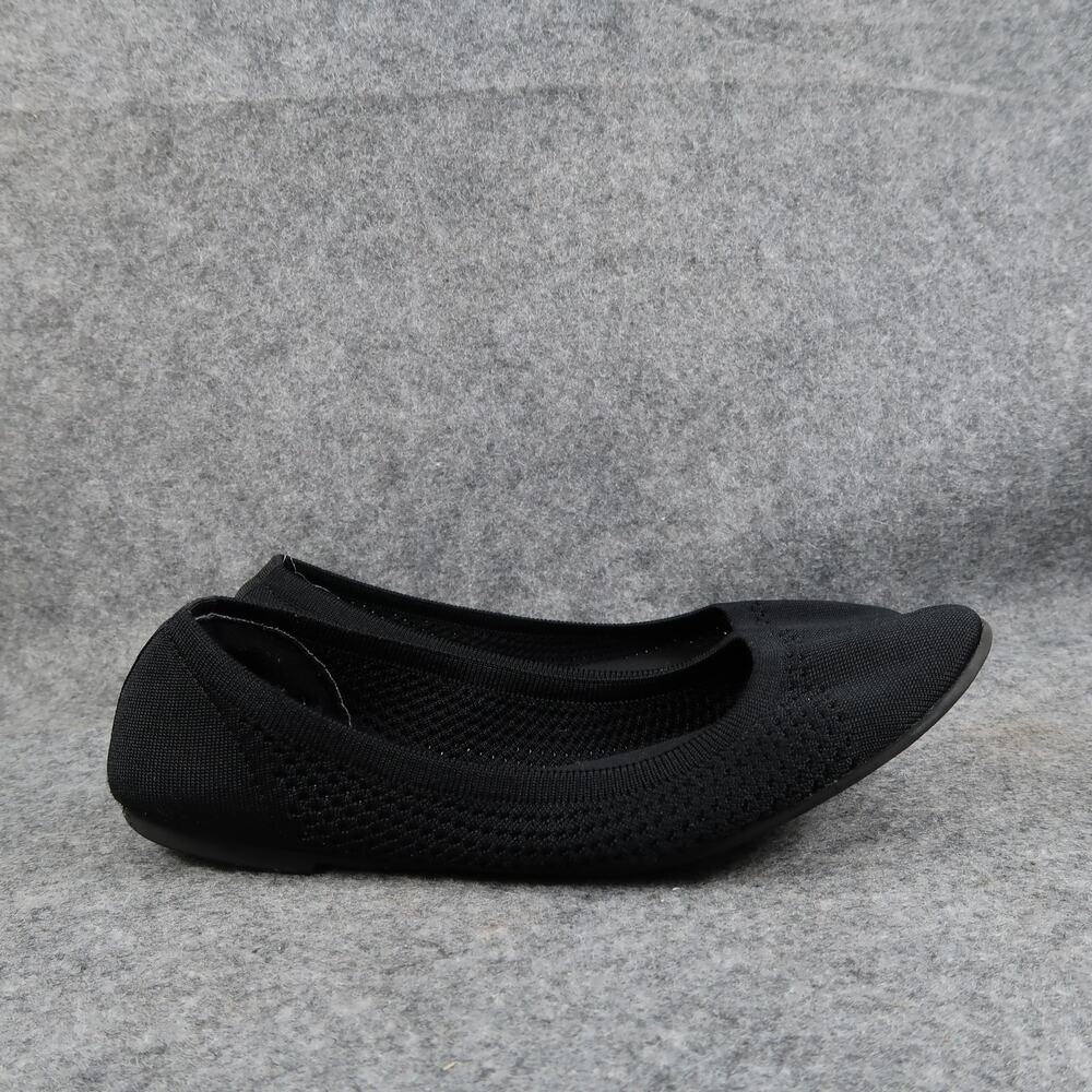 Report Shoes Womens 9 Ballet Flats Slip On Casual Knit Round Toe Black Stretch
